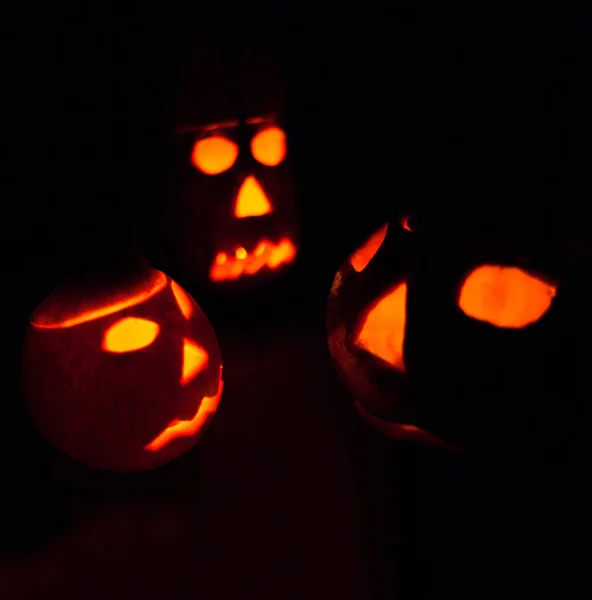Τζακ Φανάρια Στο Σκοτάδι Σύμβολο Του Halloween — Φωτογραφία Αρχείου