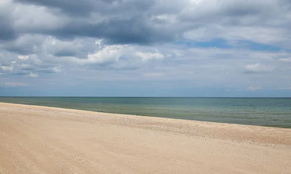 Seascape Sandy Coast Cloudy Sky Black Sea Odessa Region Ukraine — Stock Photo, Image