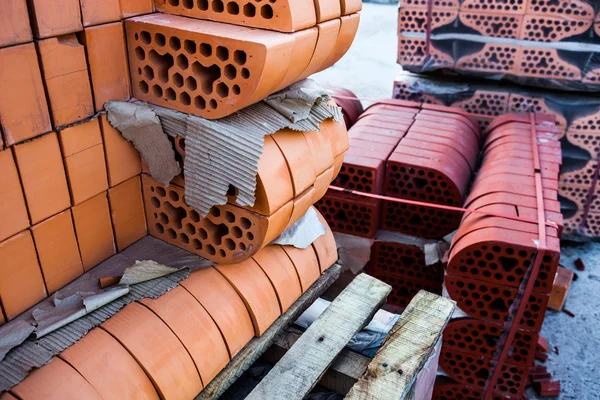 Stacks of silicate bricks — Stock Photo, Image