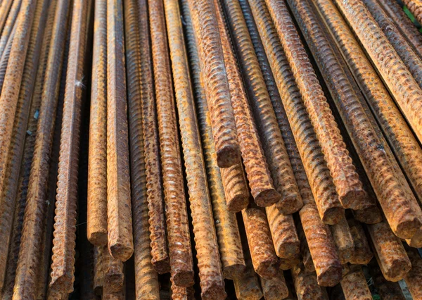 Barras de reforço enferrujado de metal — Fotografia de Stock