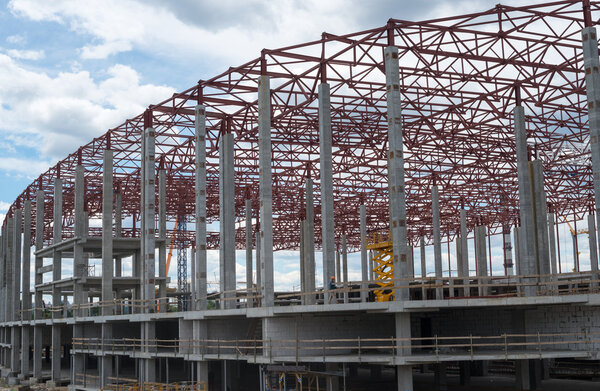 Construction site. Framework of the new building