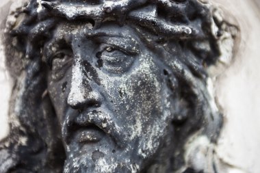 Eski mezarlık mermeri İsa 'nın heykeli