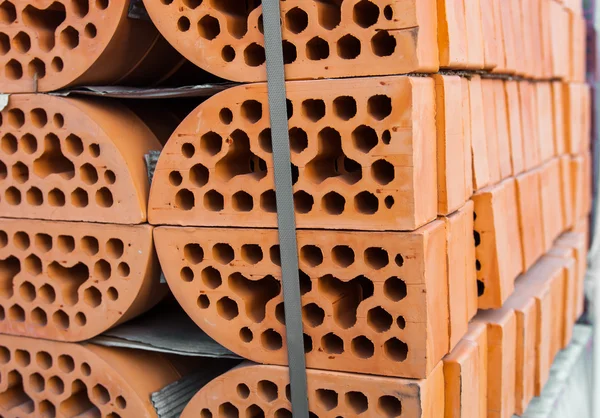 Stacks of silicate bricks — Stock Photo, Image