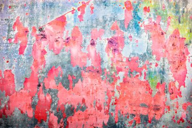 Kireç ve kırmızı boya ile beton yüzey