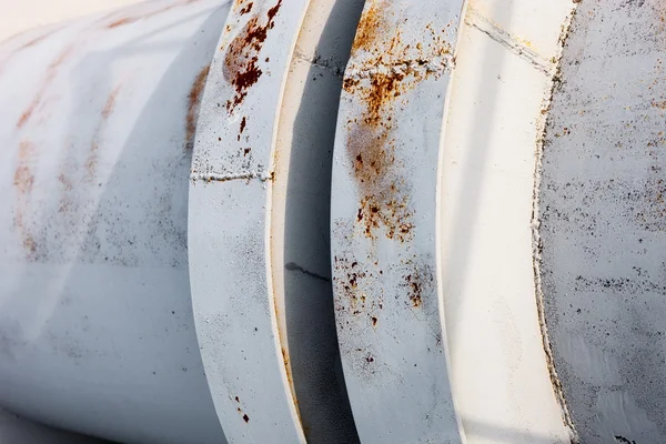 Close up of the coupling of the metal pipeline — Stock Photo, Image