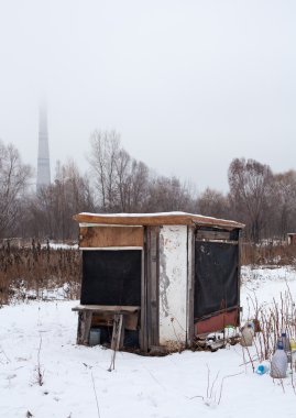 Kışın geçici olarak kendi kendine barınak yapmış.