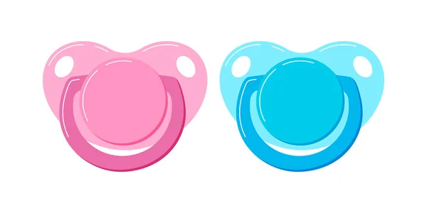 Pacifier baby dummy vector icoon set geïsoleerd op witte achtergrond. — Stockvector