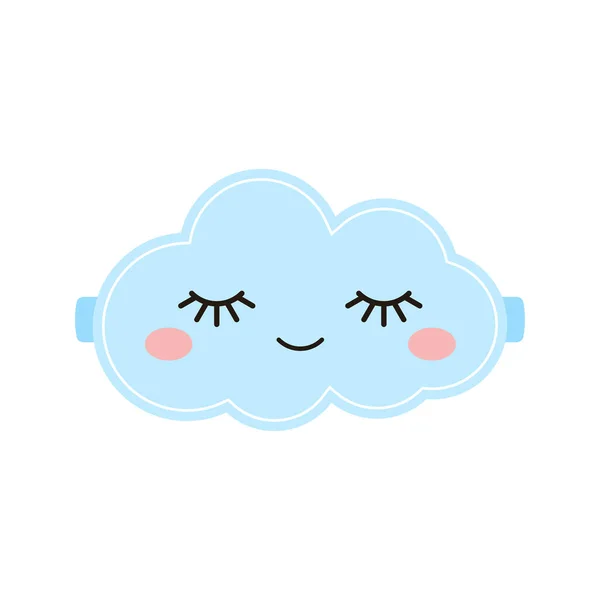 Schlafmaske süße Wolke mit geschlossenen Augen. — Stockvektor