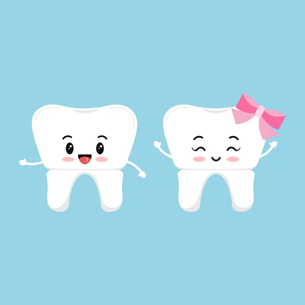 Couronne dentaire icône de dent mignonne mis isolé sur fond. — Image vectorielle
