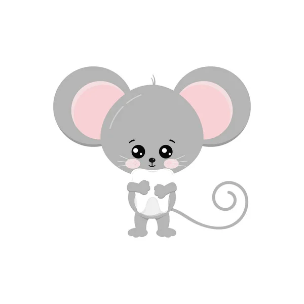 Cute mouse hold baby tooth in paws isolated on white bckground. Royalty Free Stock Illustrations