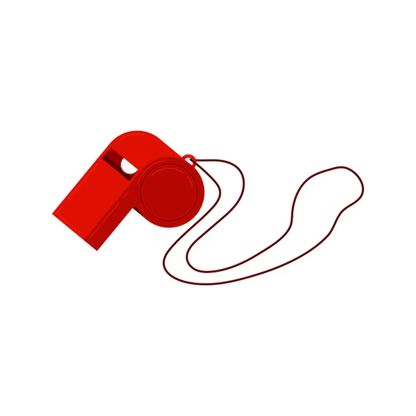 Sifflet sur une lanière avec icône boule isolée sur fond blanc. — Image vectorielle