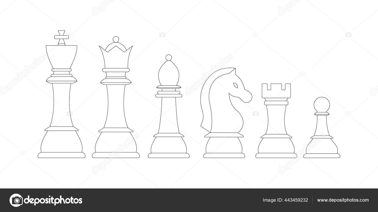 Página Decorativa De Peças De Xadrez Para Peões Para Adultos E Crianças  Isoladas Em Branco. Ilustração do Vetor - Ilustração de ornamento,  estratégico: 213328858