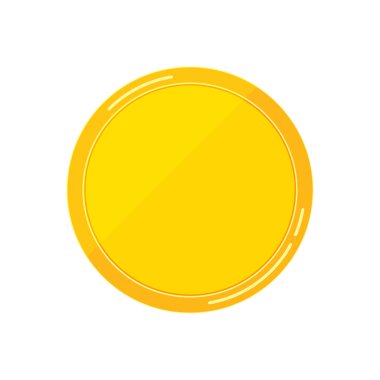 Beyaz arkaplanda izole edilmiş altın sikke vektörü düz simgesi.