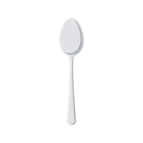 Icono de cuchara de metal aislado sobre fondo blanco. — Vector de stock
