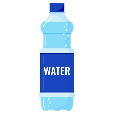 Beyaz arka planda izole edilmiş baloncuklu plastik su şişesi..