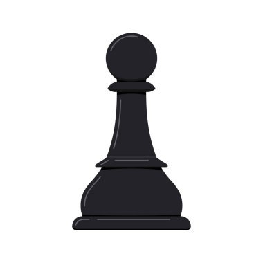 Piyon satranç taşı vektör simgesi beyaz arkaplanda izole.