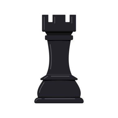 Beyaz arkaplanda Chess rook parça vektör simgesi izole.