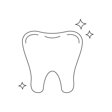 Diş güçlü diş çizgisi resim simgesi beyaz arkaplanda izole edildi.