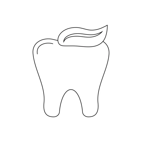 Diente con dentífrico icono dental aislado sobre fondo blanco. — Archivo Imágenes Vectoriales