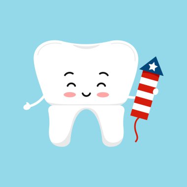 4 Temmuz diş tacının diş simgesi izole edildi.