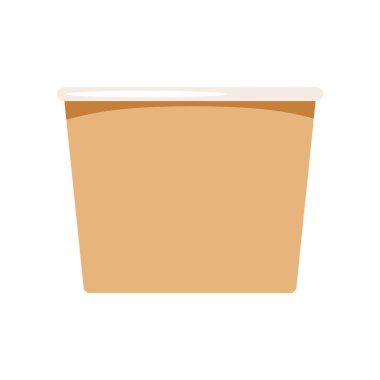 Kağıt kap kap dondurma için boş ya da beyaz arka planda izole edilmiş fast food..