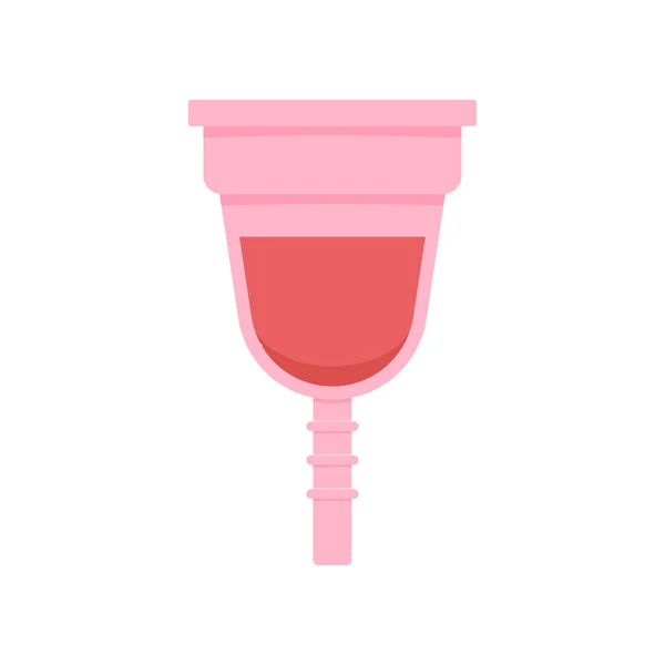 Copo menstrual com ícone de sangue menstruação isolado no fundo branco. — Vetor de Stock
