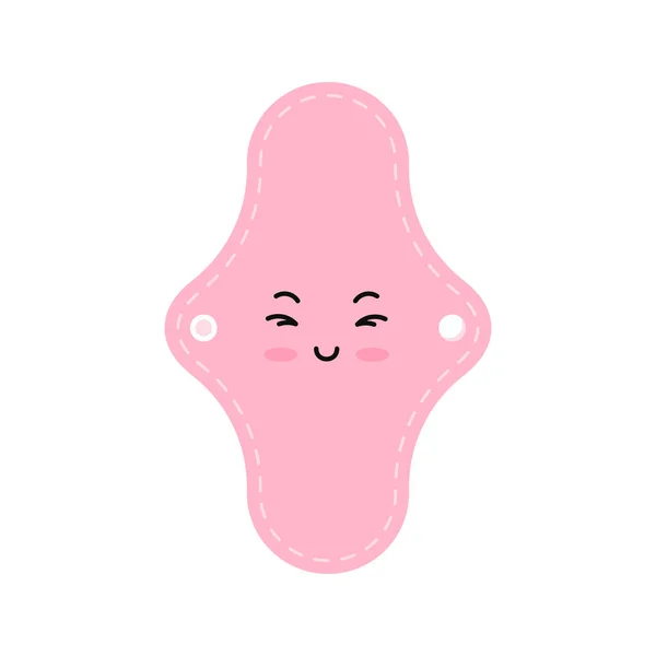 Herbruikbare sanitaire menstruele doek pads emoticon geïsoleerd op witte achtergrond. — Stockvector