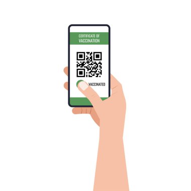 Cep telefonu ekranındaki aşı sertifikası