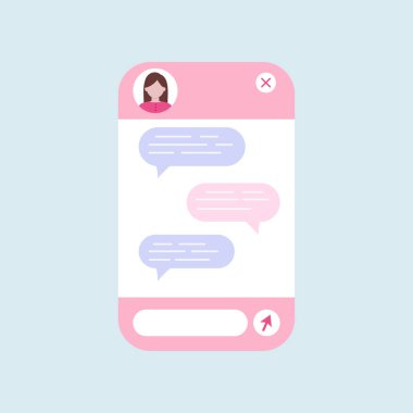 Kadın simgesi izole edilmiş sohbet robotu penceresi.