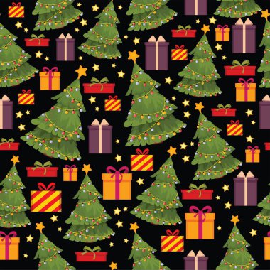 Yeni yıl temasında desen.