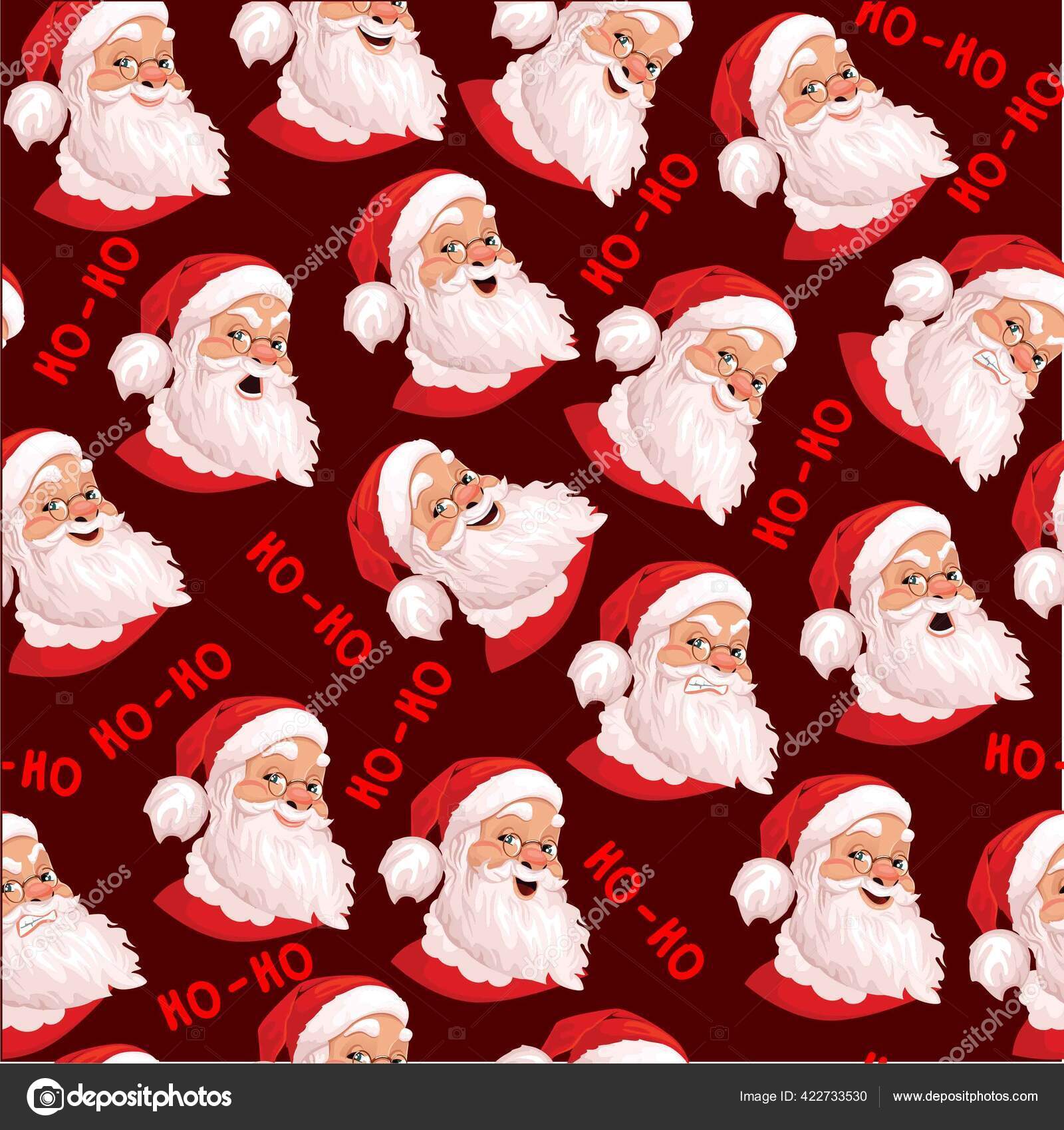 Image vectorielle Modèle Sans Couture Père Noël Ensemble Émotions Réelles  Idéal Pour par ©axanija - 422733530, image size:1600x1699