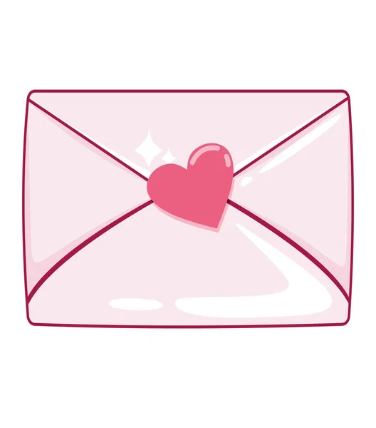 Icon of postal letters for valentine s day, hearts, valentine card and other elements. — Stock Vector