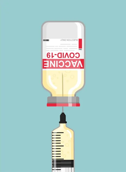 Φιαλίδιο Εμβόλιο Τραβιέται Μέσα Στη Σύριγγα Εξάνθημα Πανδημίας Covid Εμβολιασμός — Διανυσματικό Αρχείο