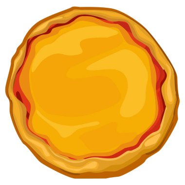 Pizza seçerken domates soslu ve peynirli pizza hamuru. Pizza hamuru, vektör karikatürü hazırlanıyor