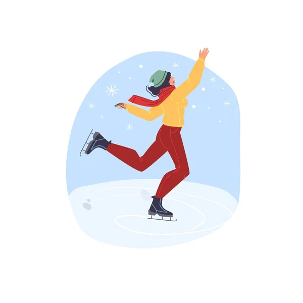 Personnage de dessin animé plat en hiver saison vectorielle illustration concept — Image vectorielle