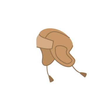 Düz çizgi film moda aksesuar kış şapkası, alışveriş ve moda vektörü illüstrasyon konsepti