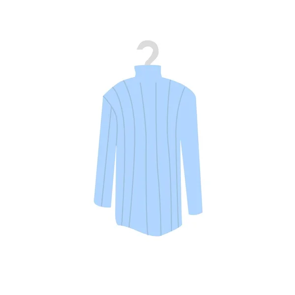 Модная футболка с плоским рисунком на вешалке для одежды, концепция векторной иллюстрации модных покупок — стоковый вектор