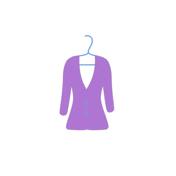 Desenhos animados lisos vestido elegante no cabide de roupas, conceito de ilustração vetor de compras de moda — Vetor de Stock