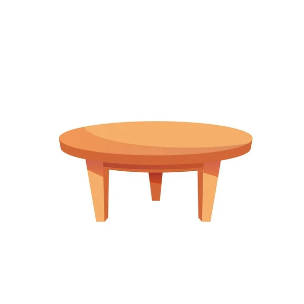 Plochý kreslený kávový kulatý stůl, domácí nábytek, interiér místnosti prvky vektorové ilustrace koncept — Stockový vektor