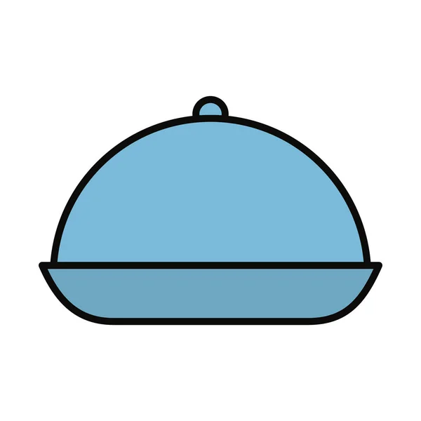 Значок тарілки шеф-кухаря, лінія та стиль наповнення — стоковий вектор