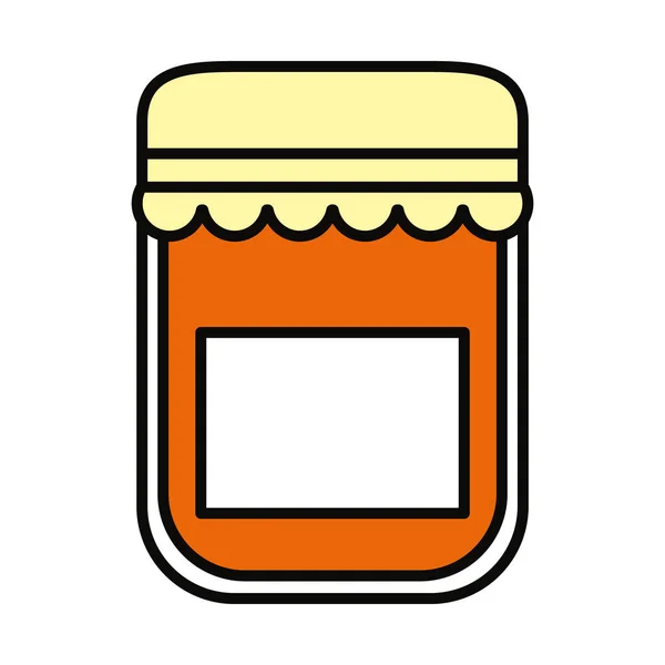 Jam bottle icon, line and fill style — Stock Vector