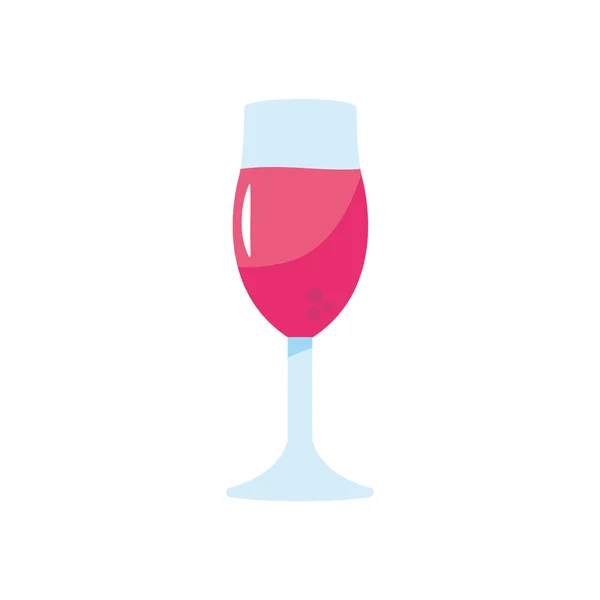 Вино стекло икона, плоский стиль — стоковый вектор