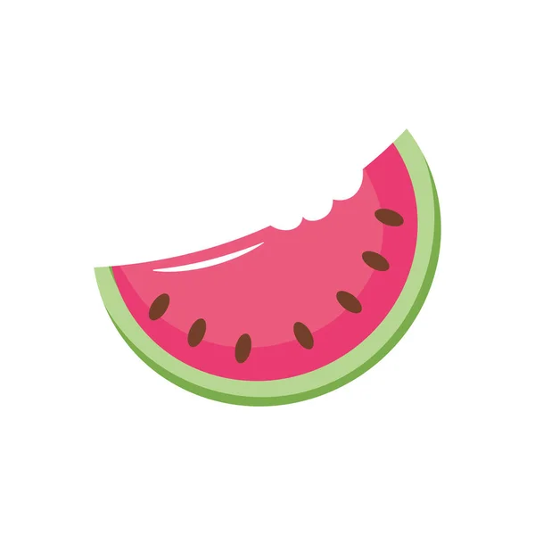 Icono de la fruta de la sandía, estilo plano — Vector de stock