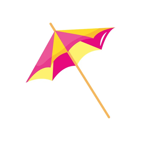 Пляжний значок парасольки, плоский стиль — стоковий вектор