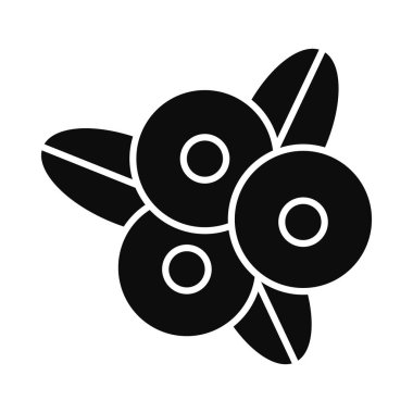 yaban mersini ve yaprak simgesi, siluet tarzı