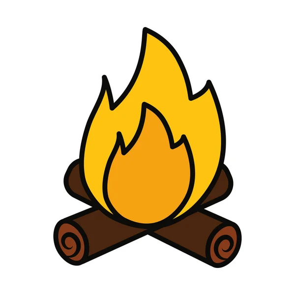 Şenlik ateşi simgesi resmi, satır ve doldurma biçimi — Stok Vektör