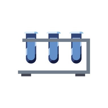 İzole kimya tüpleri düz biçim ikon vektör tasarımı