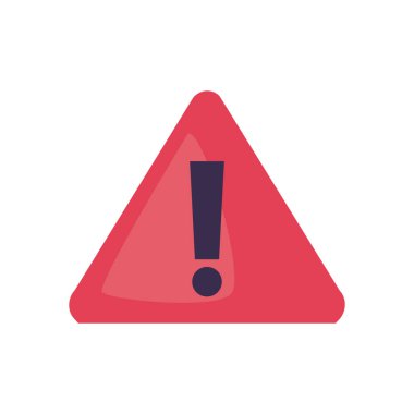 Alarm üçgeni düz biçim vektör tasarımı