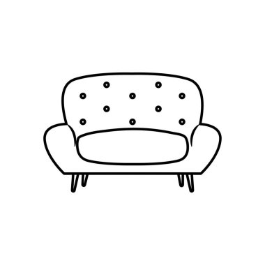 kanepe mobilyası dekorasyonu izole edilmiş simge beyaz arkaplan doğrusal