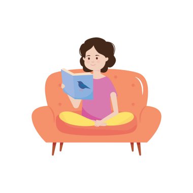 Sandalye hobisi üzerine kitap okuyan kadın.